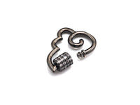 Clear CZ Micro pave Wing Clasp, CZ Pave Cloud Clasp, Gold/Silver/Rose Gold/Gunmetal Carabiner Clasp, 19x25mm, sku#H272