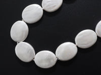 Quality Plated Oval Shape White Mother of Pearl Beads, Flat Oval White Pearl Shell,12x16mm/20x30mm,15inch strand,SKU#U238