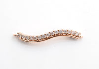 CZ Micro Pave S-Shape Connector for Bracelet/Necklace,Silver/Gold/Rose Gold/Gunmental Spacer Connector/Link Connector,4x36mm,sku#E403