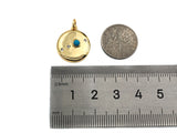 Red Turquoise Stone Coin Pendant/Charm, Sku#L408