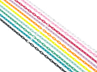 Colorful Enamel Paperclip Chain, 3-4mm Unfinished Paper clip Chain By Yard, Thin Paper Clip Chain, Wholesale Chain, sku#LX05