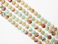 Quality Natural Serpentine Flat Coin Smooth Beads,10mm African Opal beads, Gemstone Beads, 15.5inch strand, SKU#U314