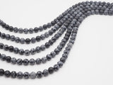 Natural Smooth/Faceted Round Gray Snowflake beads, 4mm/6mm/8mm/10mm Natural Gray Gemstone beads, Snowflake Beads, 15.5inch strand, SKU#U246