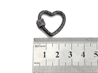 NEW Engraved Heart Shape Clasp, Heart Clasp, Gold/Silver/Rose Gold/Gunmetal Carabiner Clasp, 23mm, sku#H208