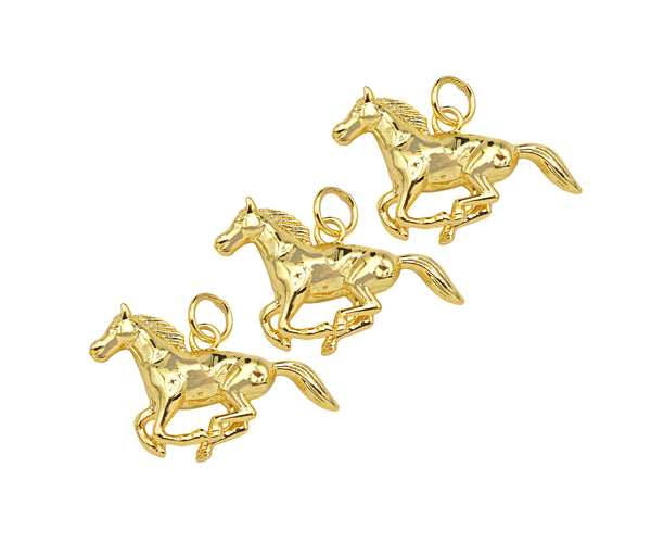 18K Gold Filled Running Horse Shape Pendant,Sku#z1352