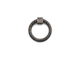 Engraved Round Ring Shape Clasp, CZ Pave Clasp, Gold/Silver/Rose Gold/Gunmetal Color Carabiner Clasp, 22.8mm, sku#H209