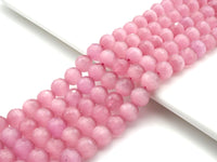 Special Cut Cat's Eye Pink Round Faceted Beads, 6mm/8mm/10mm/12mm Round Faceted, 15.5'' Full Strand, Sku#UA195