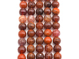 High Quality Natural Fire Agate Round Smooth/Faceted Beads, 6mm/8mm/10mm/12mm, Natural Fire Agate, 15.5"Full Strand, sku#U622