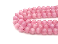 Special Cut Cat's Eye Pink Round Faceted Beads, 6mm/8mm/10mm/12mm Round Faceted, 15.5'' Full Strand, Sku#UA195