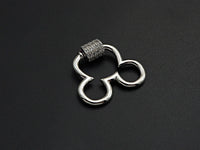 Clear CZ Micro pave Mickey Mouse Head Clasp, CZ Pave Lock, Carabiner Clasp, Chain Connector, 24x22mm,mm, sku#H273