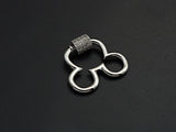 Clear CZ Micro pave Mickey Mouse Head Clasp, CZ Pave Lock, Carabiner Clasp, Chain Connector, 24x22mm,mm, sku#H273
