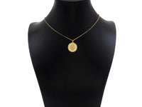CZ Micro Pave Cupid's Arrow On Round Coin Shape Pendant,  Sku#F1369