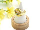 Colorful CZ  Evil Eye With Long Eyelash Open Ring, Sku#Z787