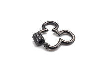 Clear CZ Micro pave Mickey Mouse Head Clasp, CZ Pave Lock, Carabiner Clasp, Chain Connector, 24x22mm,mm, sku#H273