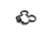 Clear CZ Micro pave Mickey Mouse Head Clasp, CZ Pave Lock, Carabiner Clasp, Chain Connector, 24x22mm,mm, sku#H273