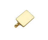 Chinese Wealth Character Rectangle Shape Pendant, 14K Gold Medallion Charm, Rich Charater, Necklace Bracelet Charm Pendant,9x14mm,Sku#ZX11