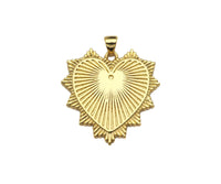 18K Real Gold Plated Heart Pendant/Charm, Heart pendant, Heart Medallion, Heart Charm, Love Pendant, 29mm,Sku#LK295