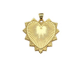 18K Real Gold Plated Heart Pendant/Charm, Heart pendant, Heart Medallion, Heart Charm, Love Pendant, 29mm,Sku#LK295