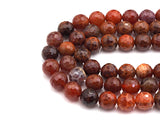 High Quality Natural Fire Agate Round Smooth/Faceted Beads, 6mm/8mm/10mm/12mm, Natural Fire Agate, 15.5"Full Strand, sku#U622