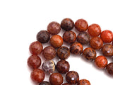 High Quality Natural Fire Agate Round Smooth/Faceted Beads, 6mm/8mm/10mm/12mm, Natural Fire Agate, 15.5"Full Strand, sku#U622