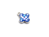 100% Natural Royal Blue Color Clover Shell Charm in Gold/Silver Finish, Blue Shell Pendant, Shell Charm, 10x13mm,SKU#Z330