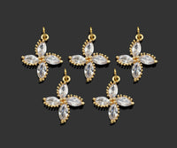 Gold Filled Big Clear CZ Micro Pave Clover Shape Pendant,14K Gold Filled Clover Charm, Necklace Bracelet Pendant,16x19mm,Sku#CP29