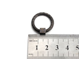 Engraved Round Ring Shape Clasp, CZ Pave Clasp, Gold/Silver/Rose Gold/Gunmetal Color Carabiner Clasp, 22.8mm, sku#H209