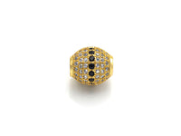 CZ Micro Pave Oval Spacer Beads with Clear/Black CZ for Bracelet/Necklace, Cubic Zirconia Beads, Bracelet Beads, 12x13mm,sku#Z1048