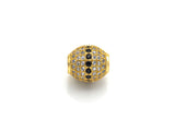 CZ Micro Pave Oval Spacer Beads with Clear/Black CZ for Bracelet/Necklace, Cubic Zirconia Beads, Bracelet Beads, 12x13mm,sku#Z1048