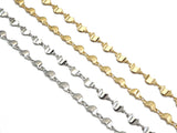 6x10mm Dainty Moon Link Chain by Yard, sku#M368