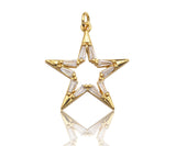 CZ Micro Pave Large Five Star Shape Pendant , 23x25mm,  SKU#F1186C
