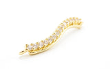CZ Micro Pave S-Shape Connector for Bracelet/Necklace,Silver/Gold/Rose Gold/Gunmental Spacer Connector/Link Connector,4x36mm,sku#E403