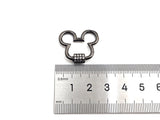 Clear CZ Micro pave Mickey Mouse Head Clasp, CZ Pave Lock, Carabiner Clasp, Chain Connector, 24x22mm,mm, sku#H273