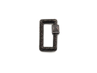 Engraved Rectangle Shape Clasp, CZ Pave Clasp, Gold/Silver/Rose Gold/Gunmetal Carabiner Clasp, 14x23mm, sku#H210