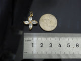 Gold Filled Big Clear CZ Micro Pave Clover Shape Pendant,14K Gold Filled Clover Charm, Necklace Bracelet Pendant,16x19mm,Sku#CP29