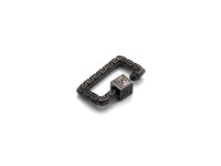 Engraved Rectangle Shape Clasp, CZ Pave Clasp, Gold/Silver/Rose Gold/Gunmetal Carabiner Clasp, 14x23mm, sku#H210