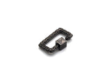 Engraved Rectangle Shape Clasp, CZ Pave Clasp, Gold/Silver/Rose Gold/Gunmetal Carabiner Clasp, 14x23mm, sku#H210