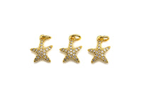 Clear CZ Micro Pave Starfish Shaped Pendant/Charm, Starfish Cubic Zirconia Pendant Charm,10x12mm,sku#Z808