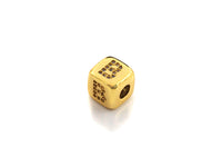 8.5mm Cube Gold/Rose Gold/Silver Alphabet CZ Micro Pave Large Hol