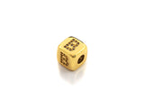 8.5mm Cube Gold/Rose Gold/Silver Alphabet CZ Micro Pave Large Hol
