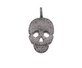 CZ Micro Pave Skull Shape Pendant/Charm,Cubic Zirconia Charm, Necklace Bracelet Charm Pendant,26x40mm, Sku#F1370