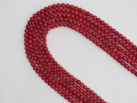 Smooth Round Red Coral beads, Sku#U281