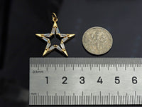 CZ Micro Pave Large Five Star Shape Pendant , 23x25mm,  SKU#F1186C