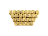 8.5mm Cube Gold/Rose Gold/Silver Alphabet CZ Micro Pave Large Hol