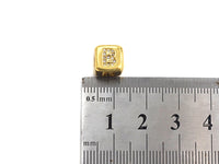 8.5mm Cube Gold/Rose Gold/Silver Alphabet CZ Micro Pave Large Hol