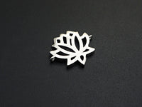Lotus Flower Connector Charm, Gold/Rose Gold/Silver/Gunmetal Color Flower Charm, 16x20mm, sku#Z958