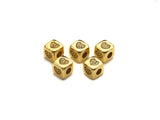 CZ Micro Pave Heart Cube Spacer Beads, Cubic Zirconia Cube Spacer Beads, Gold/Silver Tone, 8.5mm, sku#Z809