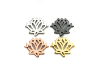 Lotus Flower Connector Charm, Gold/Rose Gold/Silver/Gunmetal Color Flower Charm, 16x20mm, sku#Z958