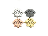 Lotus Flower Connector Charm, Gold/Rose Gold/Silver/Gunmetal Color Flower Charm, 16x20mm, sku#Z958