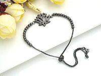 Lotus Flower Connector Charm, Gold/Rose Gold/Silver/Gunmetal Color Flower Charm, 16x20mm, sku#Z958